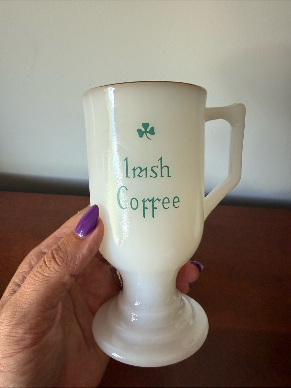Vintage Irish Coffee Milk Glass “Stein”